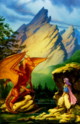 fantasy obrzky drak, elf, bytost, vl a hrdin - odeli jako pohlednice pohlednice elektronick