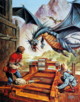 fantasy obrzky drak, elf, bytost, vl a hrdin - odeli jako pohlednice pohlednice elektronick