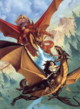 fantasy obrzky drak, elf, bytost, vl a hrdin - odeli jako pohlednice pohlednice elektronick