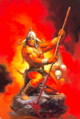 fantasy obrzky drak, elf, bytost, vl a hrdin - odeli jako pohlednice pohlednice elektronick