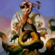 fantasy obrzky drak, elf, bytost, vl a hrdin - odeli jako pohlednice pohlednice elektronick