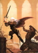 fantasy obrzky drak, elf, bytost, vl a hrdin - odeli jako pohlednice pohlednice elektronick