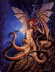 fantasy obrzky drak, elf, bytost, vl a hrdin - odeli jako pohlednice pohlednice elektronick