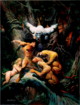 fantasy obrzky drak, elf, bytost, vl a hrdin - odeli jako pohlednice pohlednice elektronick