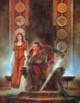 fantasy obrzky drak, elf, bytost, vl a hrdin - odeli jako pohlednice pohlednice elektronick