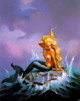 fantasy obrzky drak, elf, bytost, vl a hrdin - odeli jako pohlednice pohlednice elektronick