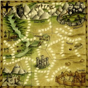 Mapa fantasy světa Orberis - část Eastelder